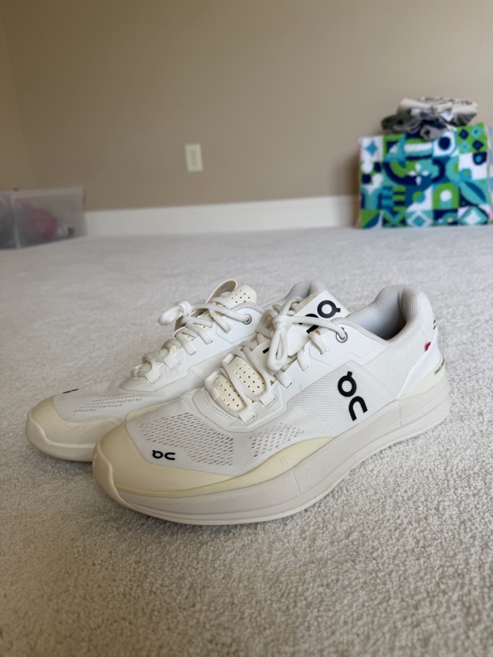 On Running White and Black Mesh Sneakers